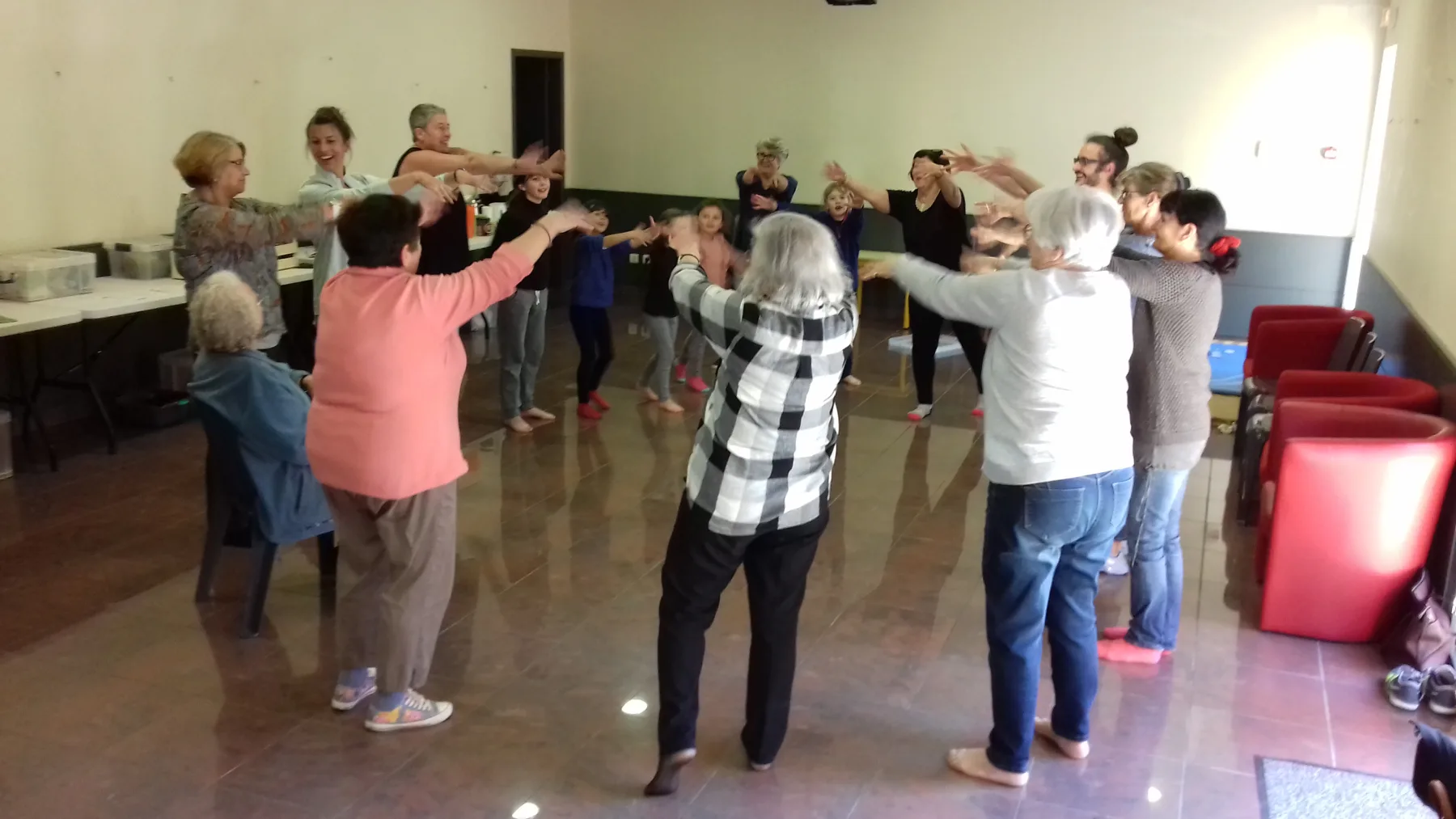 Atelier collectif en extérieur